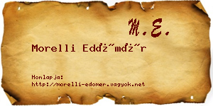 Morelli Edömér névjegykártya